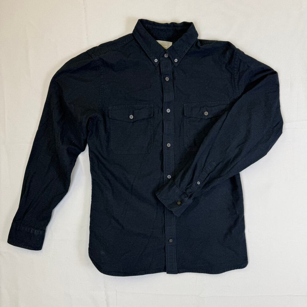 Everlane Navy Button-Up Shirt with Chest Pockets – Size Large